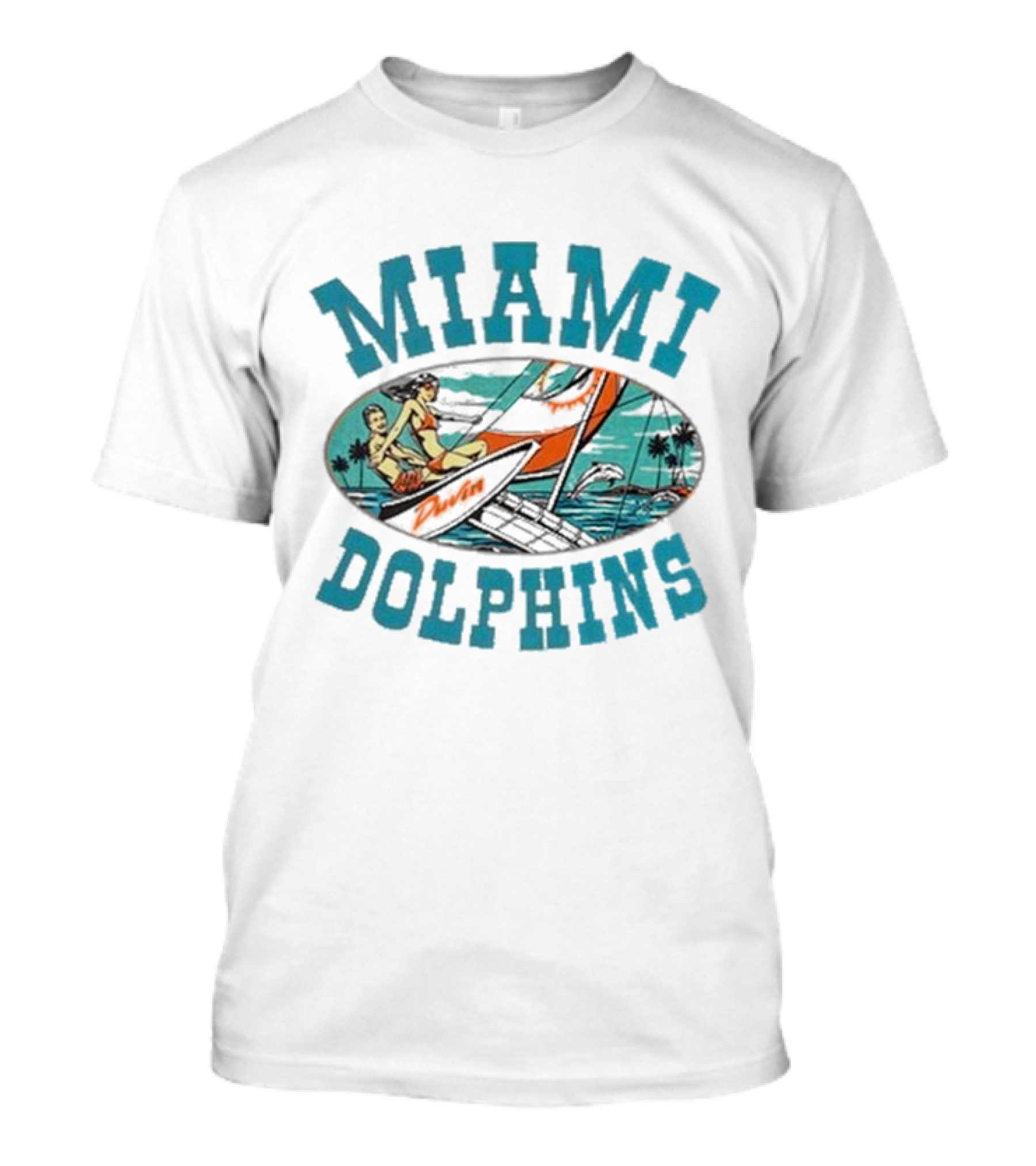 Miami Dolphins Sailing Adventure Retro Vibes T-Shirt