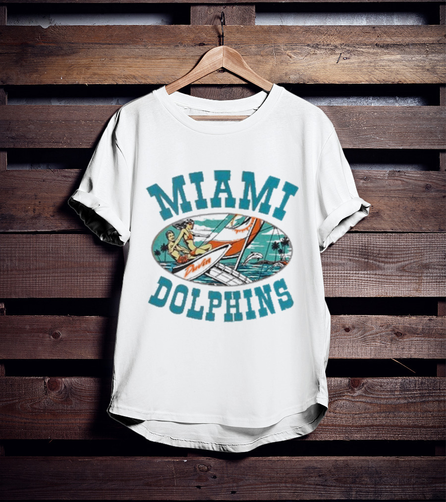 Miami Dolphins Sailing Adventure Retro Vibes T-Shirt