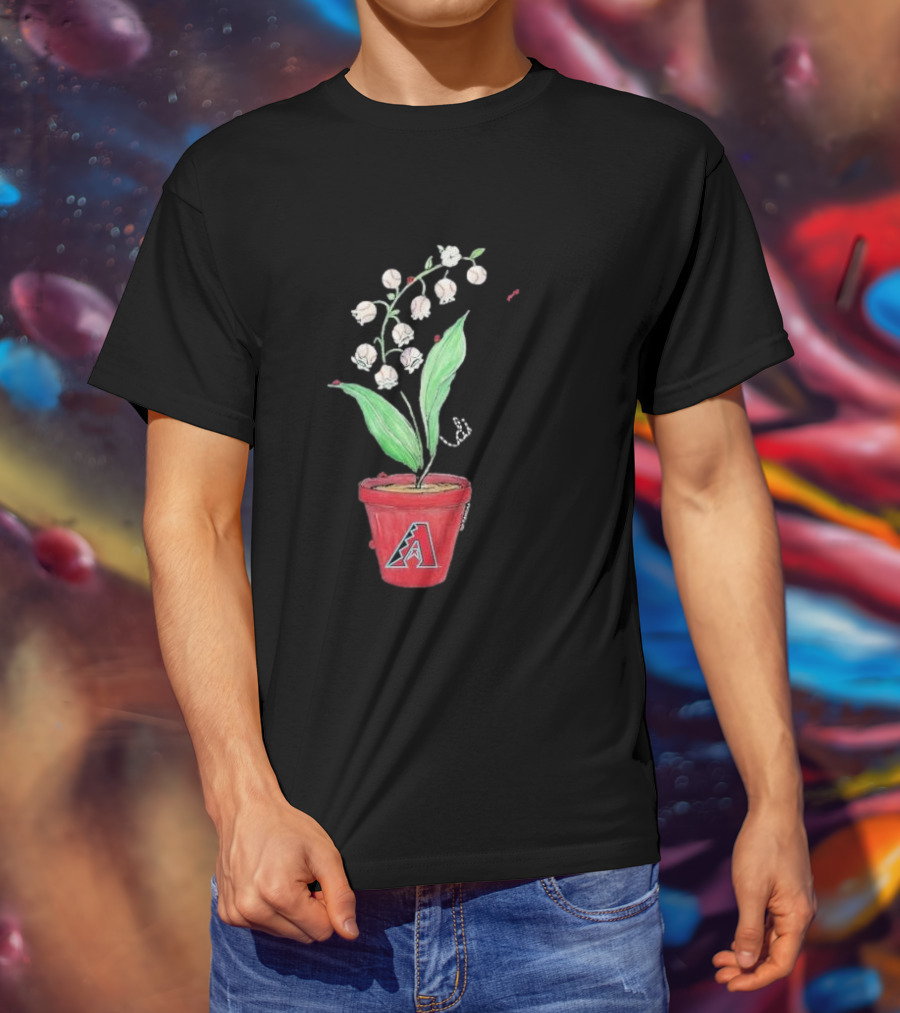 Arizona Diamondbacks Lilies And Ladybugs Tiny Turnip Toddler Planter T-Shirt