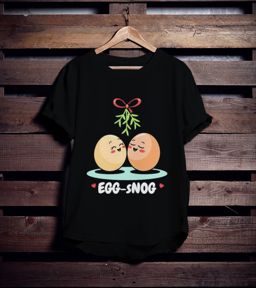 Egg Snog Mistletoe With Small Hearts T-Shirt