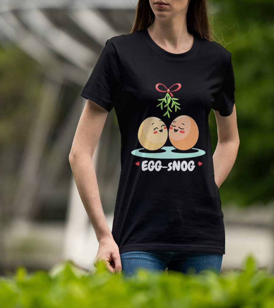 Egg Snog Mistletoe With Small Hearts T-Shirt