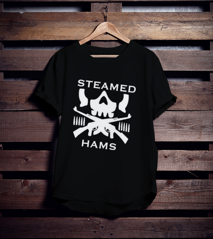 Simpsons Steamed Hams Skull Guns Memes T-Shirt