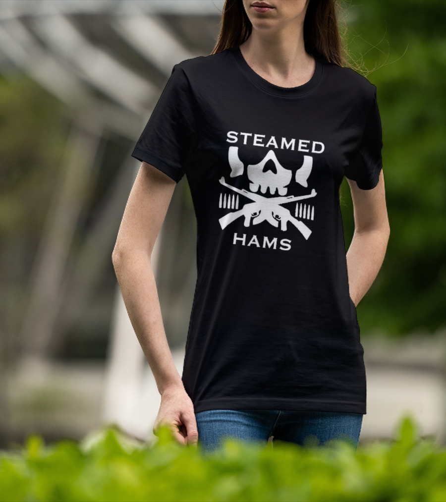 Simpsons Steamed Hams Skull Guns Memes T-Shirt