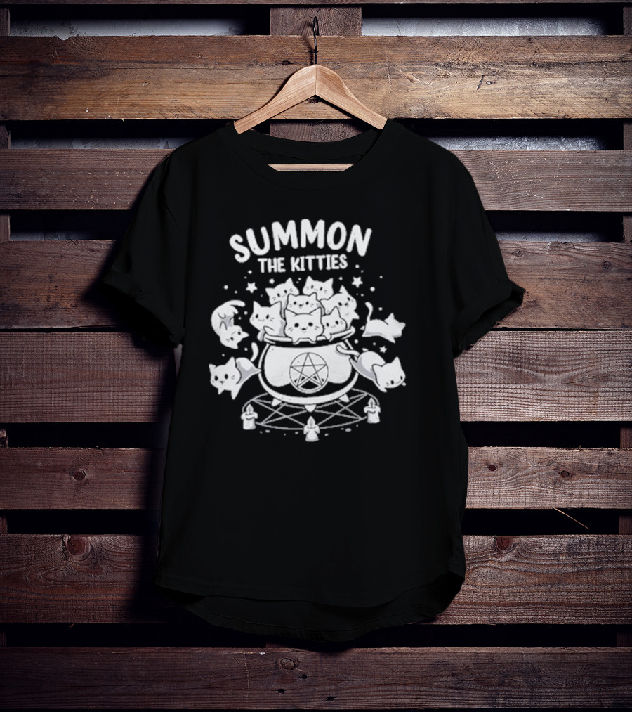 Summon The Kitties Cauldron Ritual With Snouleaf Cats T-Shirt