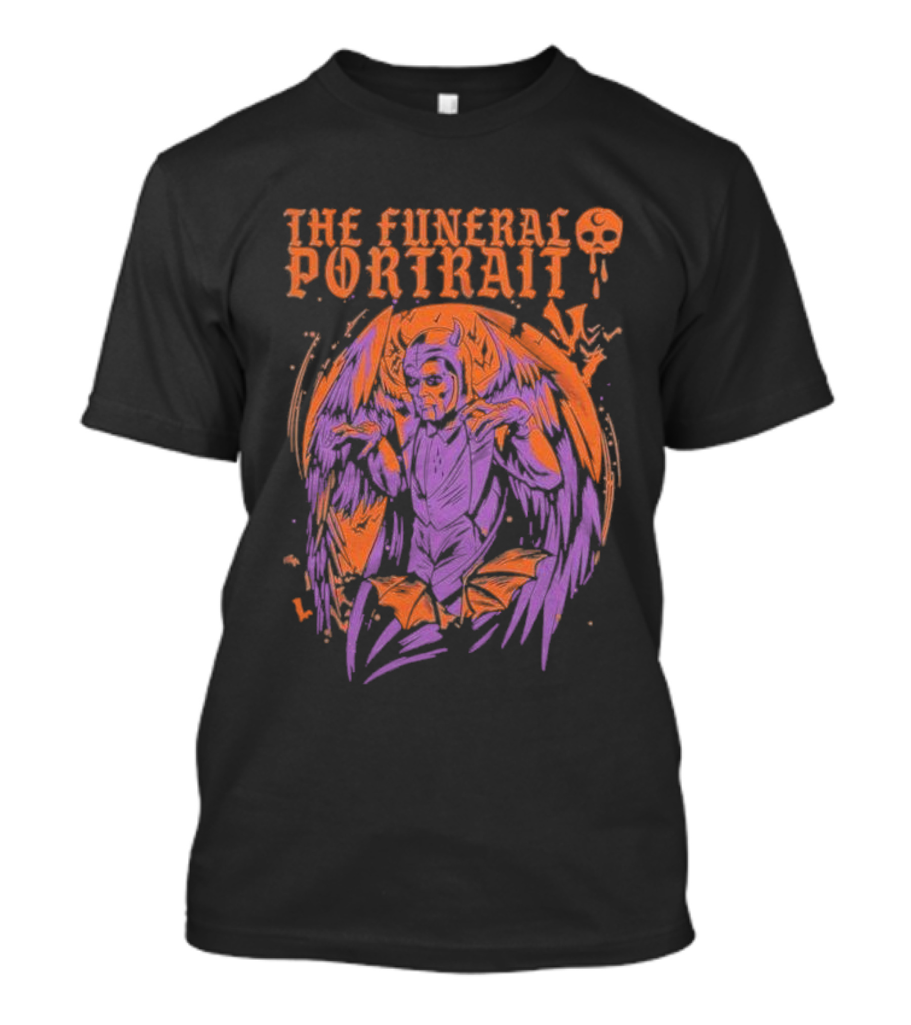 The Funeral Portrait Bat Winged Skull Rockabilia Exclusive T-Shirt