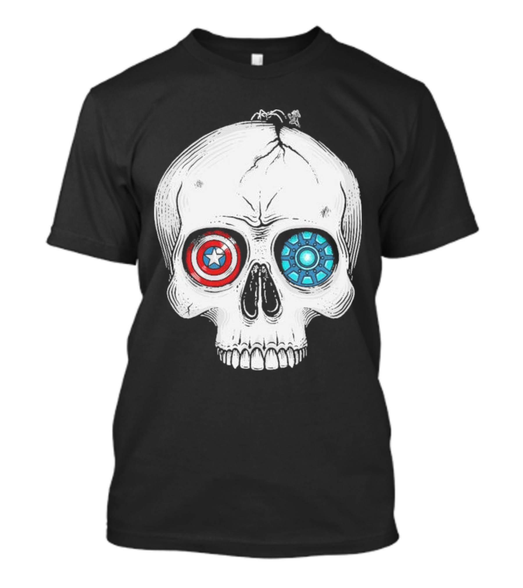 United We Stand Captain America Iron Man Civil War Skull T-Shirt