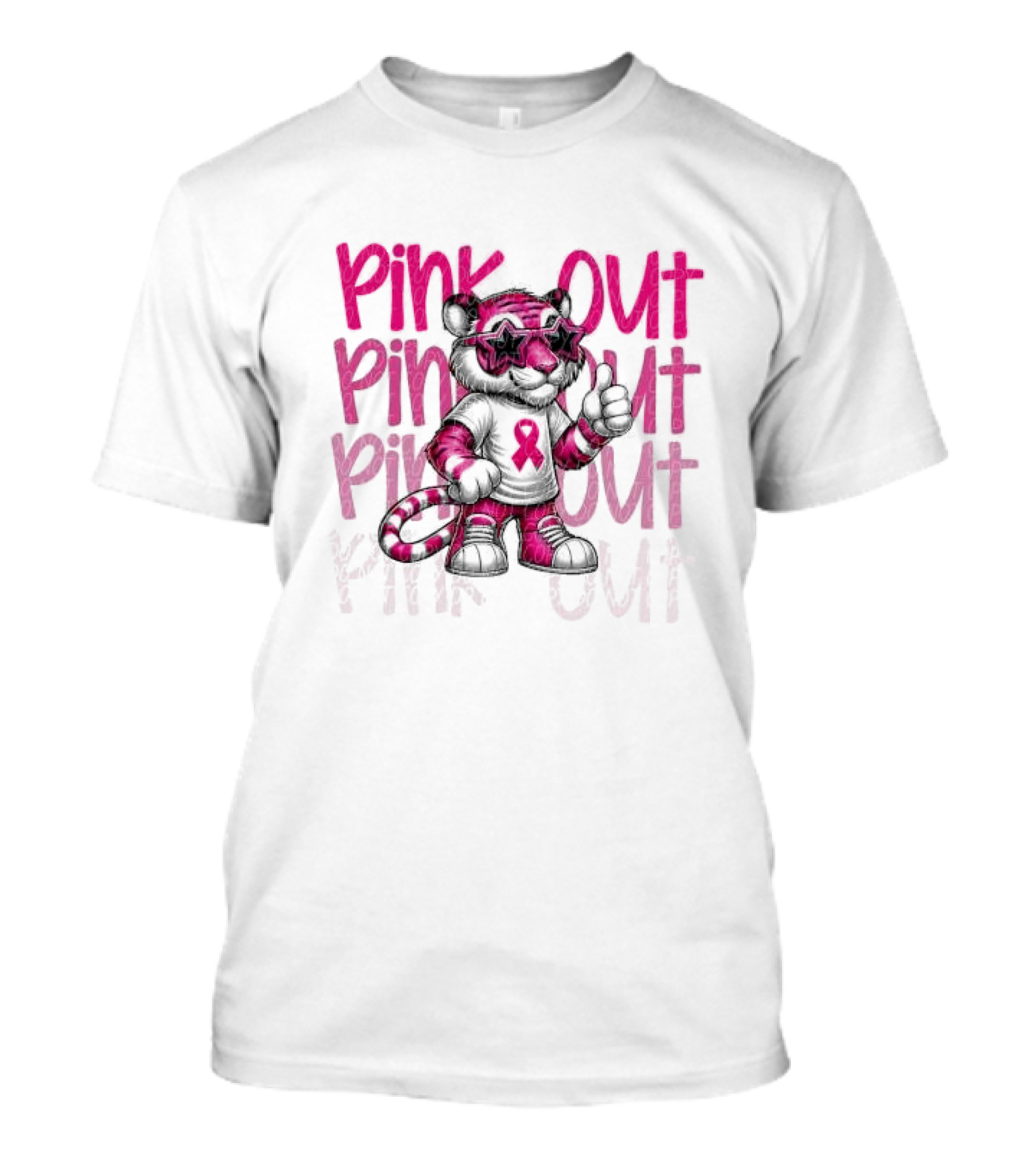 Detroit Tigers Pink Out Breast Cancer Awareness October Tiger Sublimation DTF T-Shirt