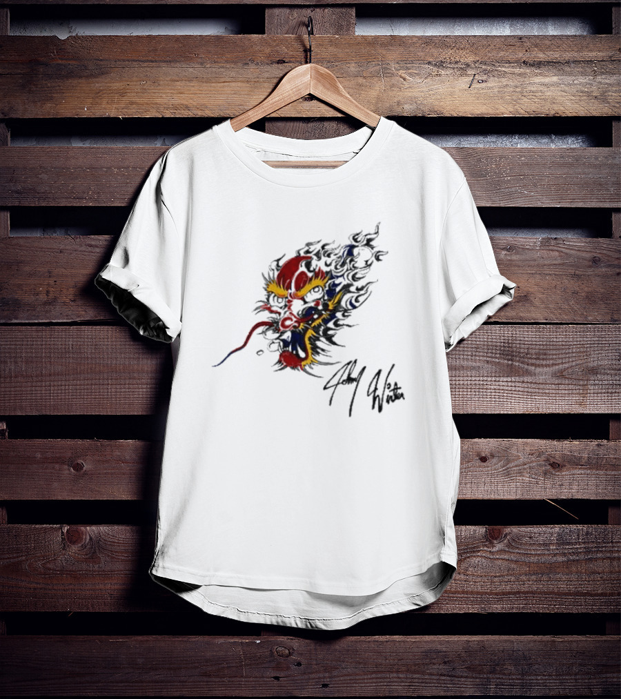 Johnny Winter Superb Fiery Dragon T-Shirt