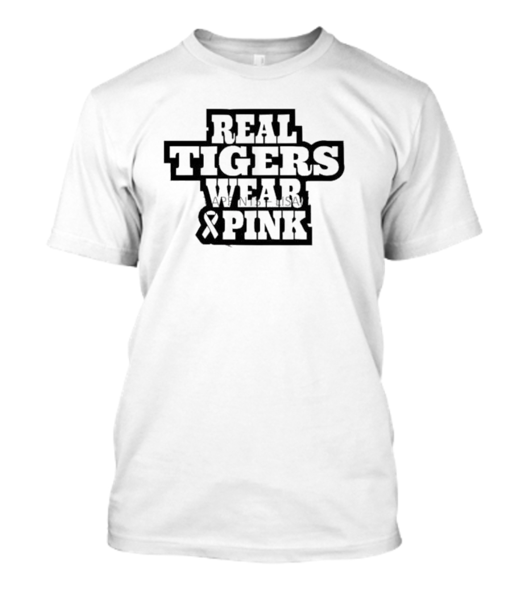 Real Tigers Wear Pink Breast Cancer Awareness October Detroit Tiger T-Shirt