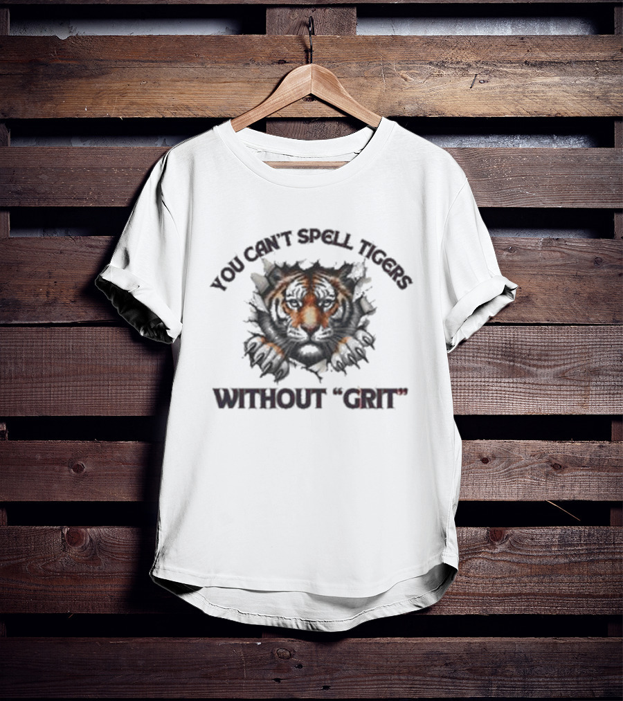 You Can't Spell Tigers Without Grit October Ready Detroit Tiger Fierce Spirit T-Shirt