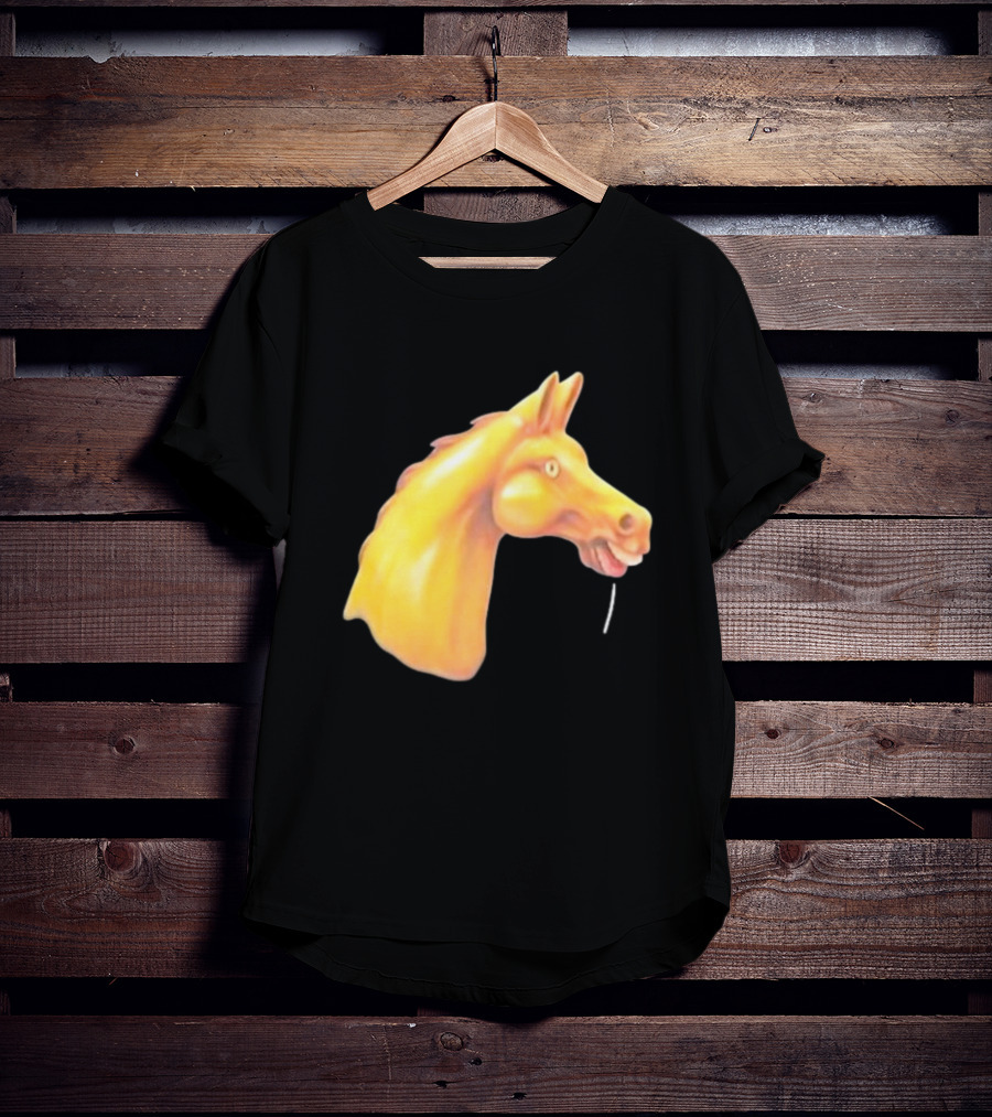 Andrew Garfield Horse What's The Rush Black Shirt Colorful Horse Head T-Shirt