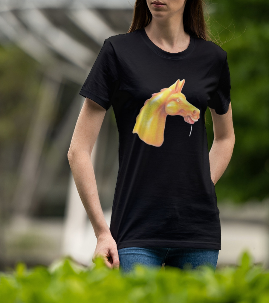 Andrew Garfield Horse What's The Rush Black Shirt Colorful Horse Head T-Shirt