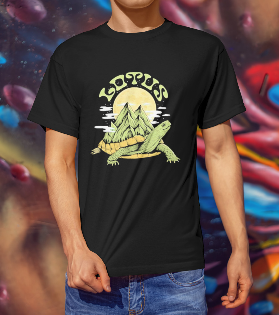 Lotus Mountain Tortoise Moon Art Tour T-Shirt
