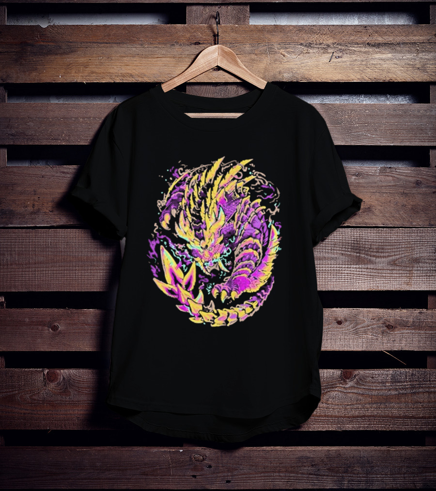 Monster Hunter Magnamalo Neon Colorful Dragon Graphics T-Shirt