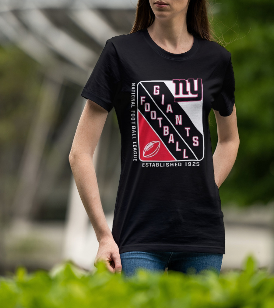 New York Giants National Football League Established 1925 Football Shield T-Shirt