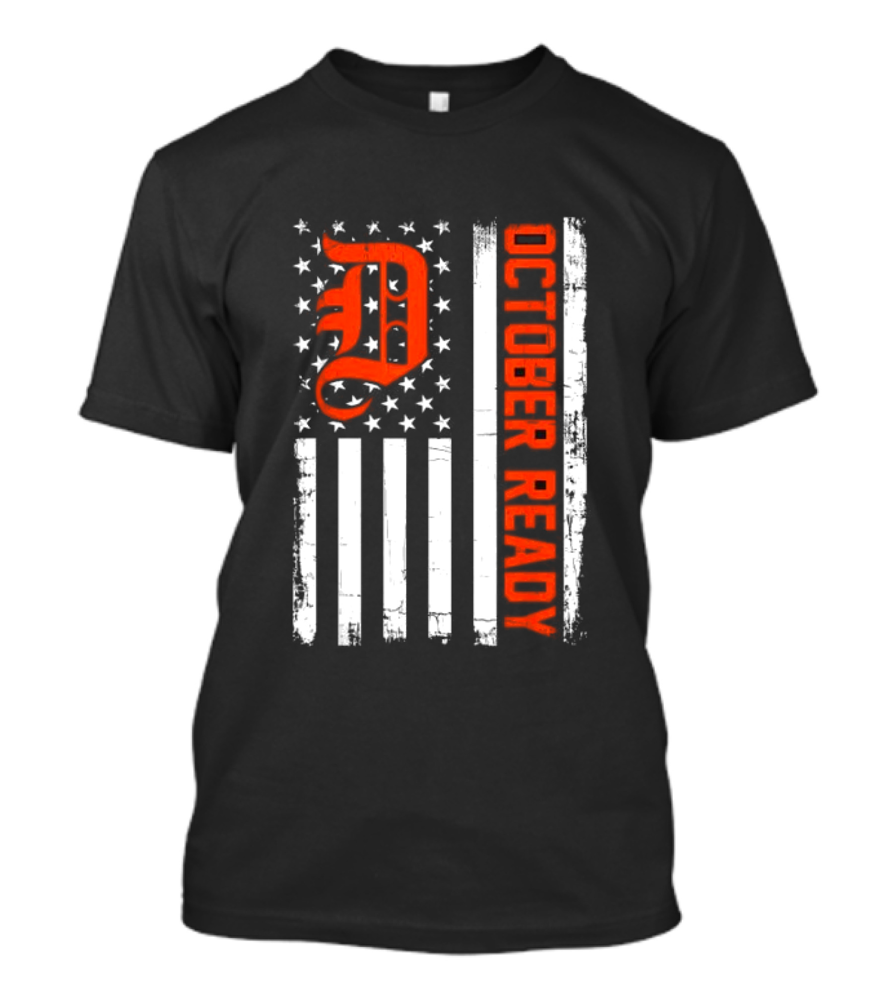 October Ready US Flag Detroit Tigers Playoff Preparation T-Shirt