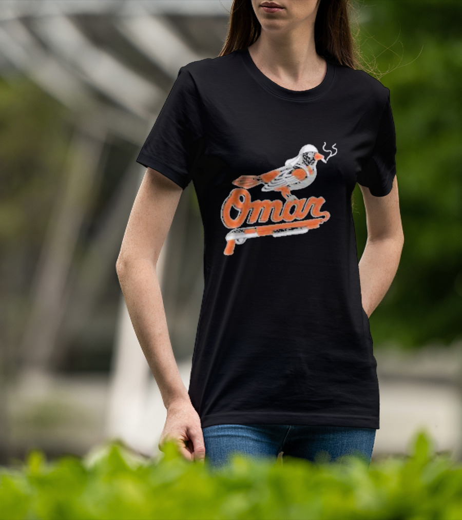 Omar Smoking Bird Perched On Shotgun Baltimore Oriole T-Shirt