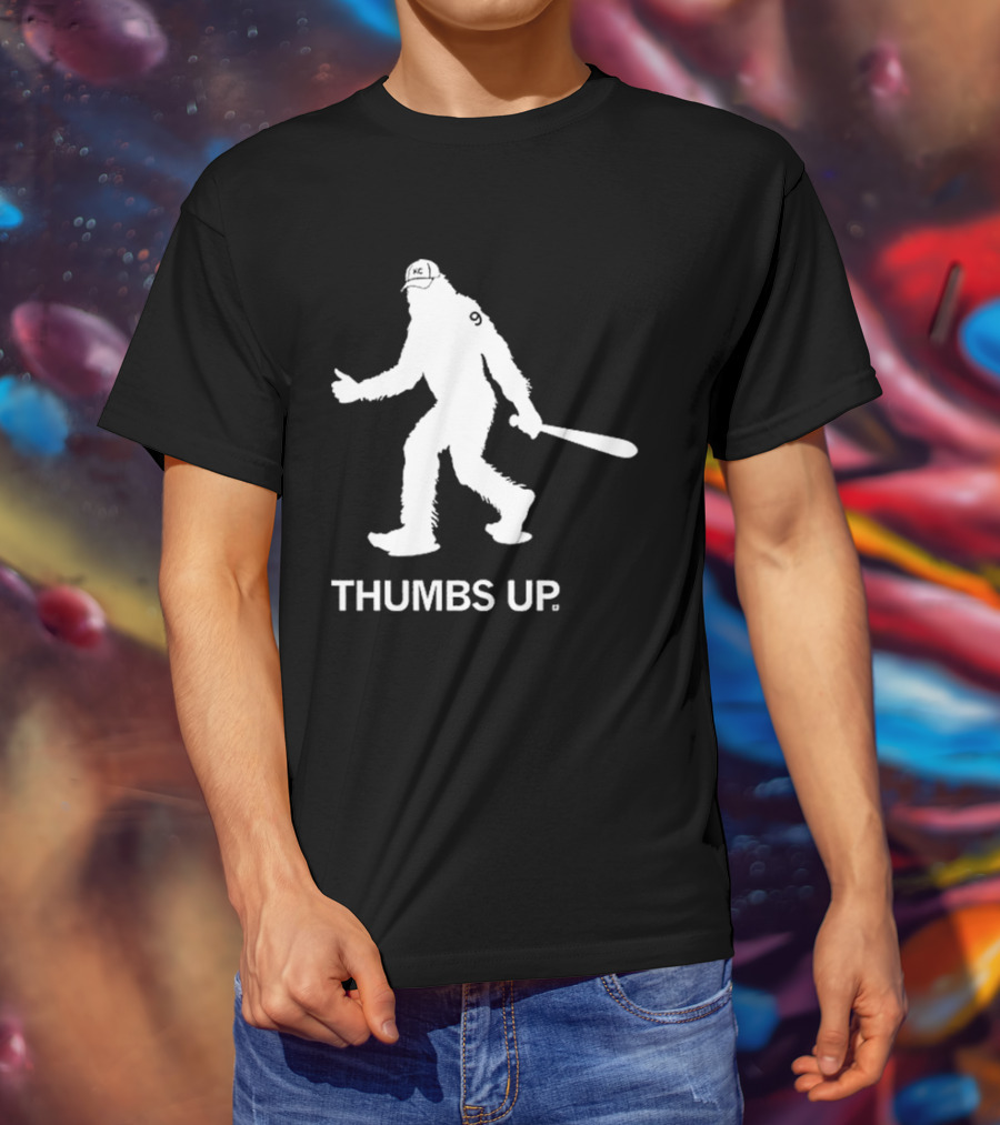Raygunsite KC Bigfoot Thumbs Up With Baseball Bat T-Shirt