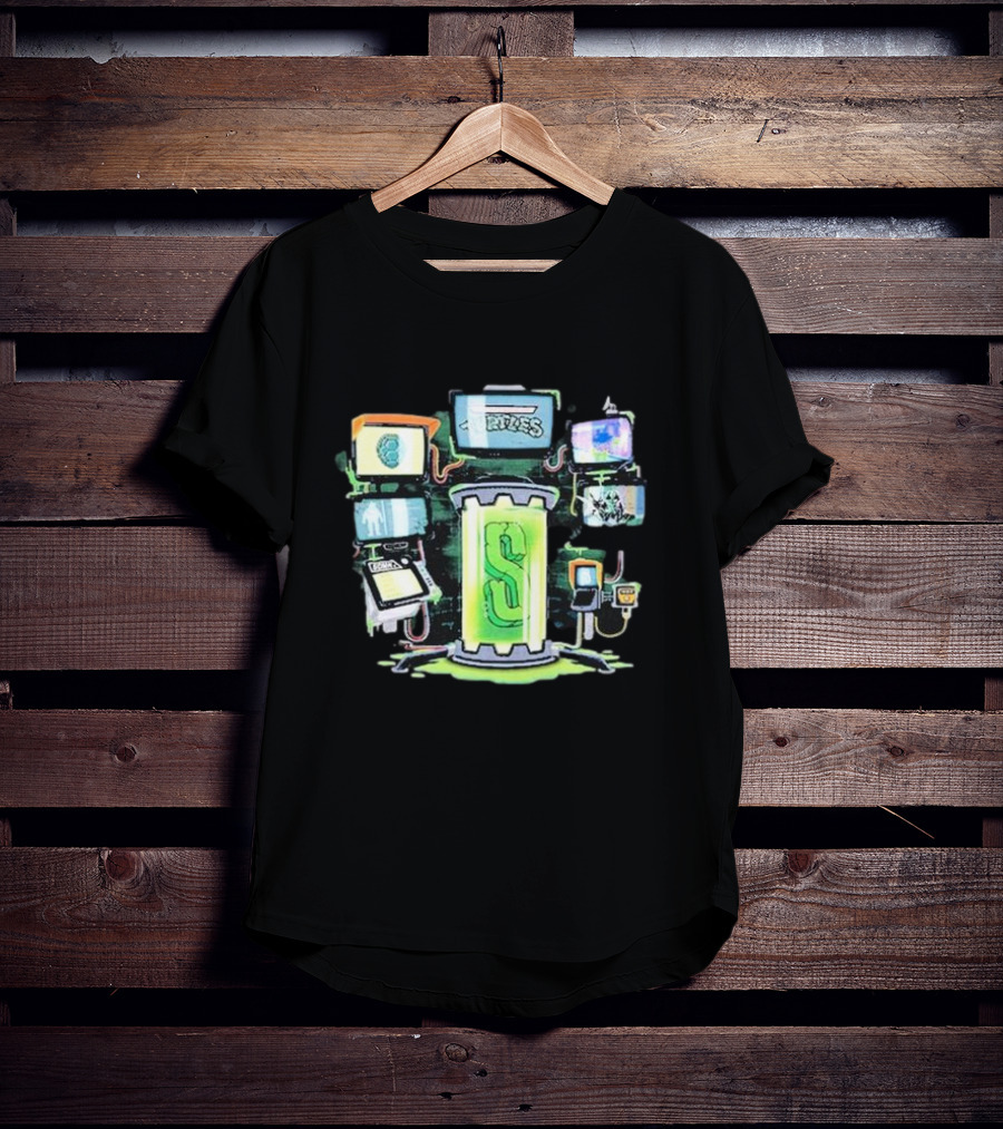 Sidemen Mutation Sci-Fi Tube With Screens And Green Elements T-Shirt
