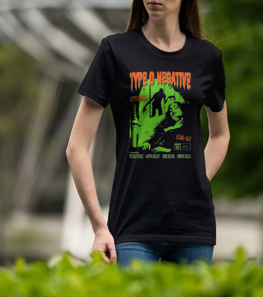 Type O Negative Little Miss Scare-All Horror Starring Peter Steele Kenny Hickey Josh Silver Johnny Kelly T-Shirt