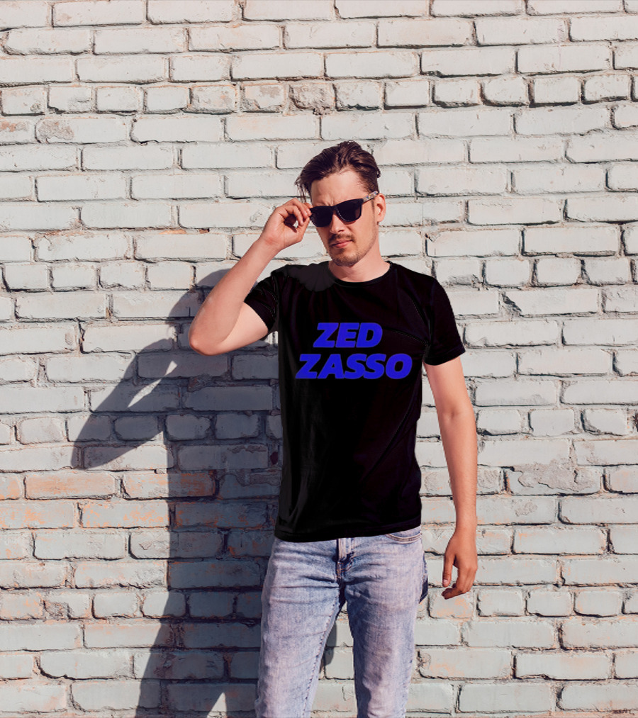 Zed Zasso Bold Blue Lettering T-Shirt