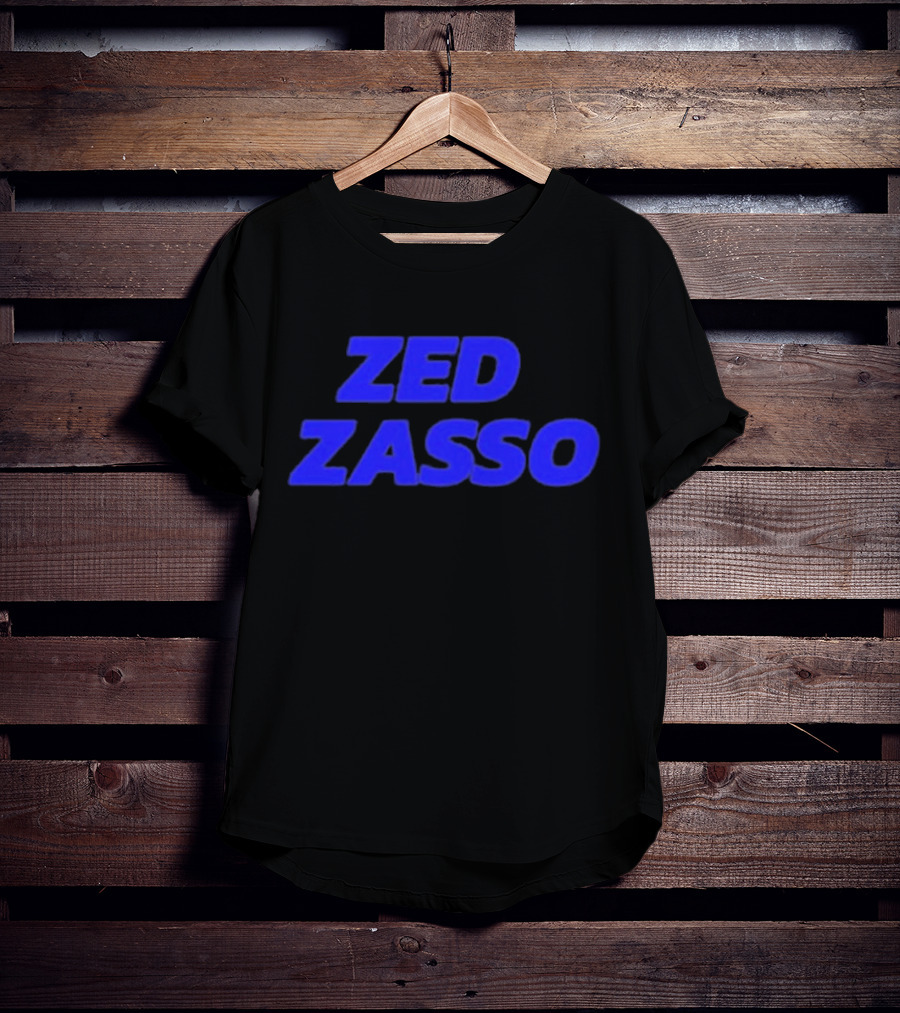 Zed Zasso Bold Blue Lettering T-Shirt