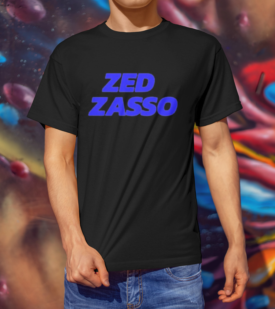 Zed Zasso Bold Blue Lettering T-Shirt