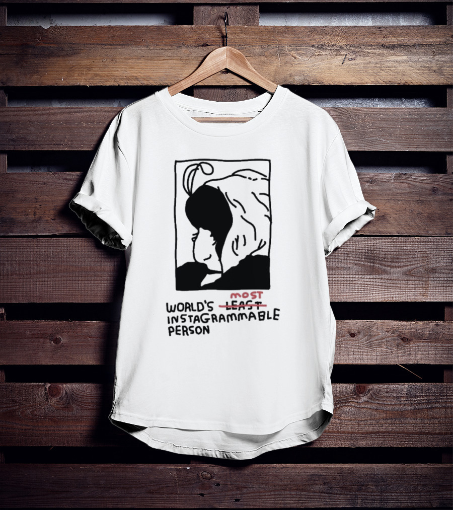 World's Least Instagrammable Person Hoodie Character Line T-Shirt