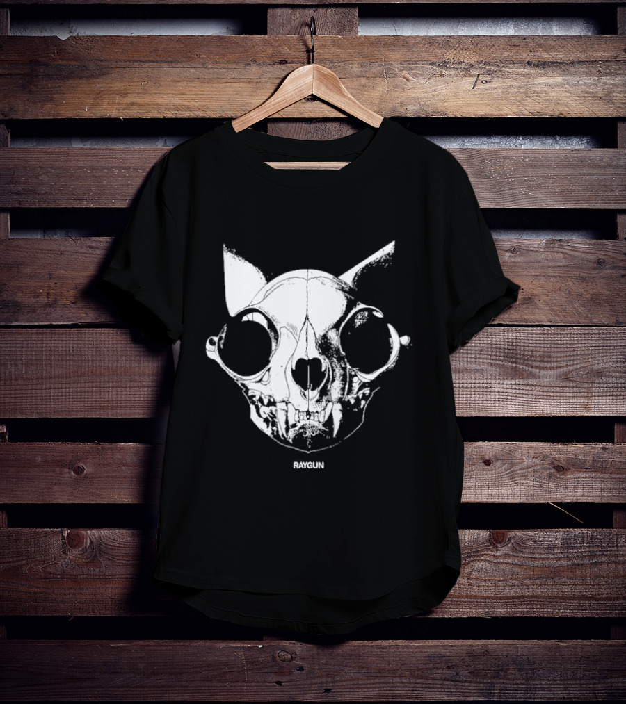 Cat Skull Raygun Heavyweight T-Shirt