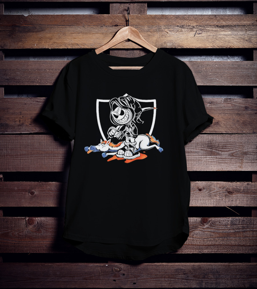 Raiders Fan Art Broncos Rivalry 'No Love For Denver' T-Shirt