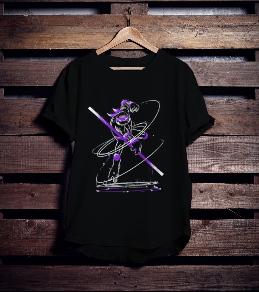 Starry Donnie Spin With Purple Staff And Mask T-Shirt