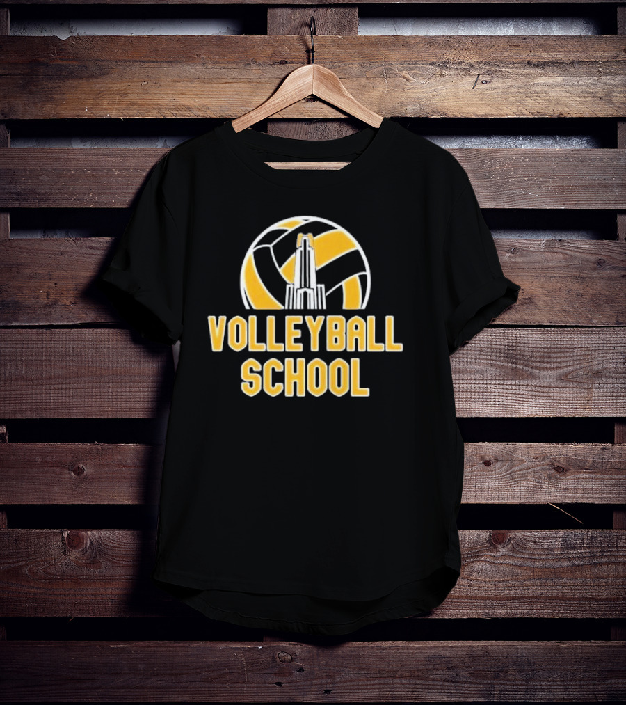 Volleyball School Ball Tower Icon With Building T-Shirt