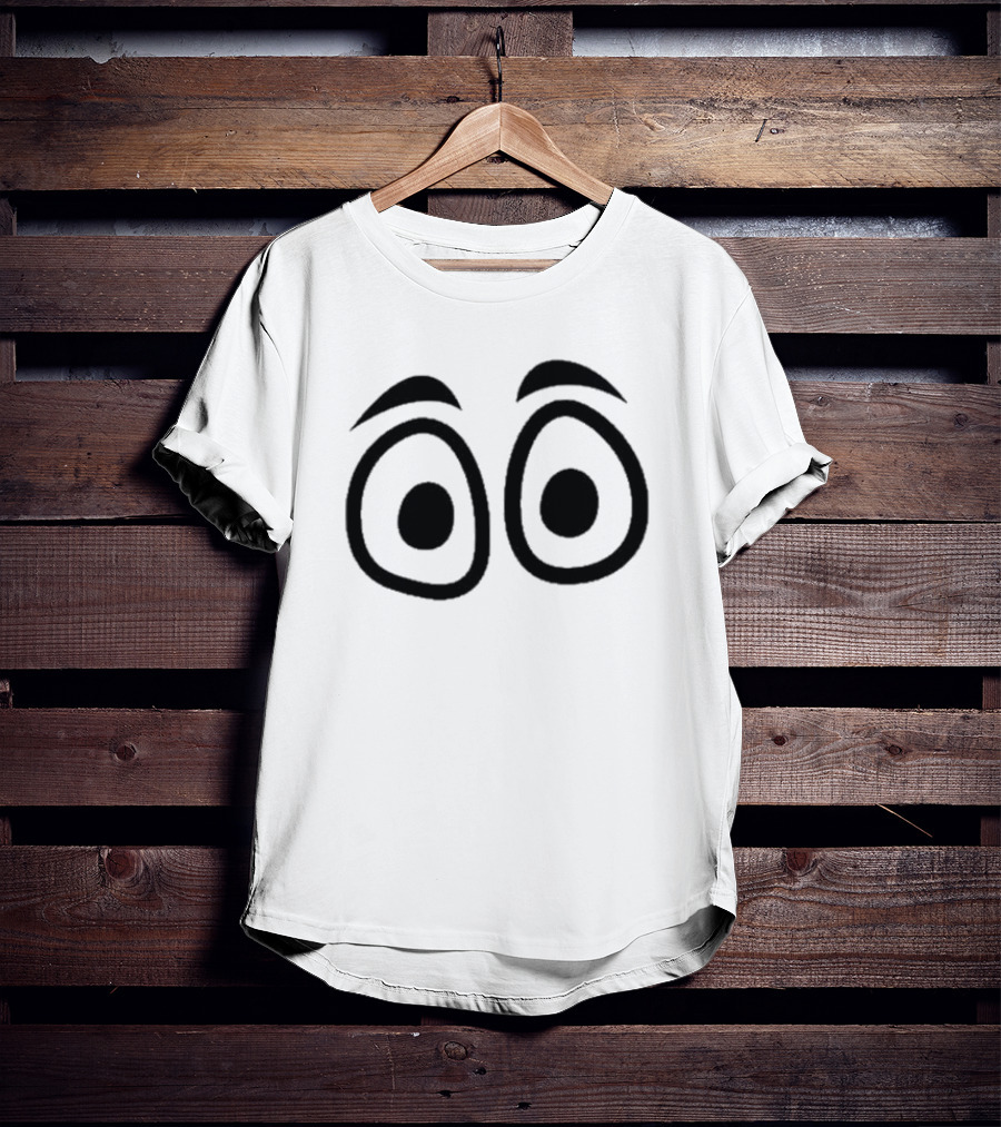Tops Big Red Eyes Illustration Look T-Shirt