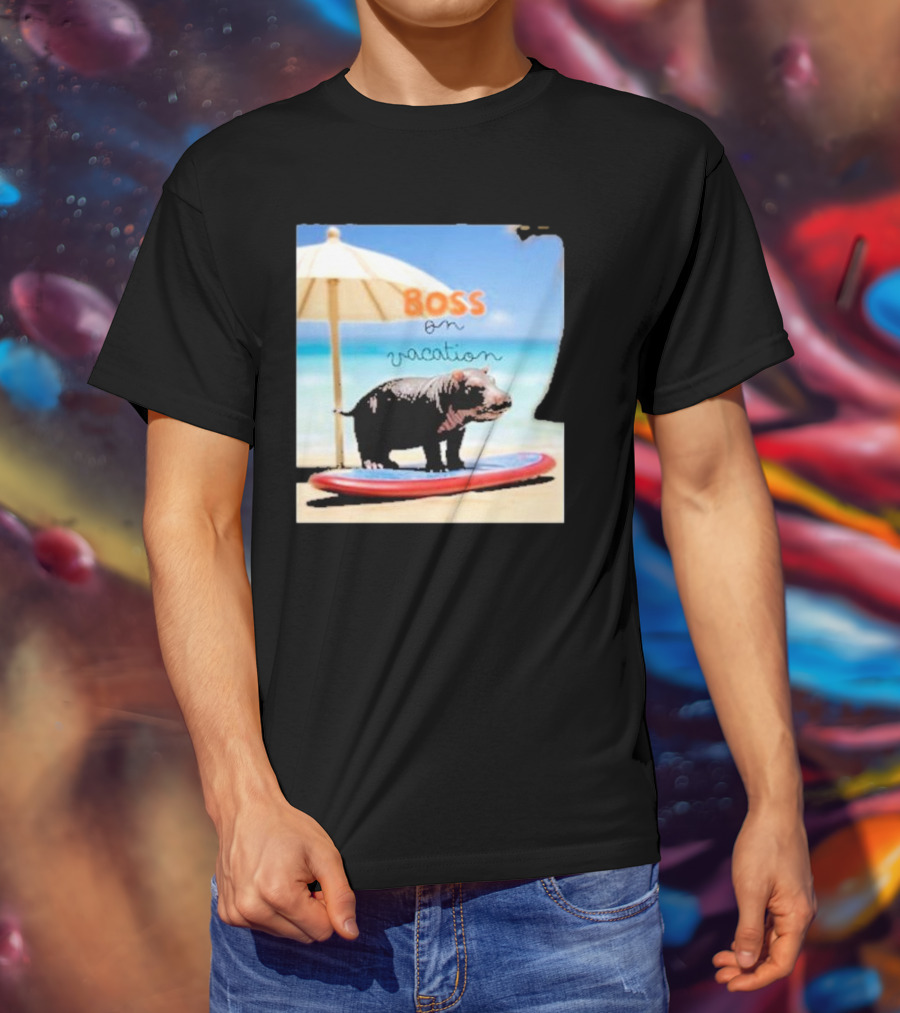 Boss On Vacation Hippo Beach Fun Series Summer T-Shirt