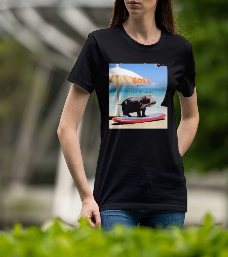 Boss On Vacation Hippo Beach Fun Series Summer T-Shirt