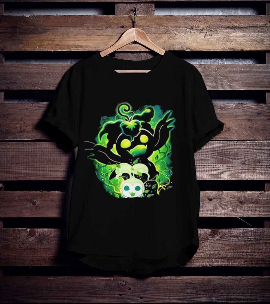 Digi Leaf Vallina Vibrant Green Creature With Gleaming Elements T-Shirt
