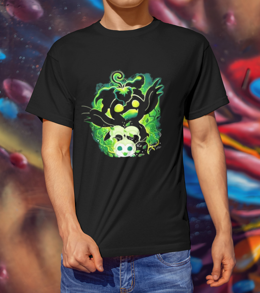 Digi Leaf Vallina Vibrant Green Creature With Gleaming Elements T-Shirt