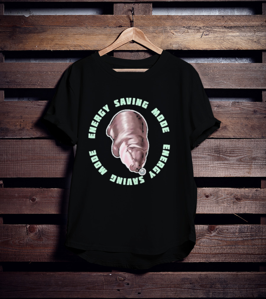 Energy Saving Mode Sleeping Baby Hippo T-Shirt