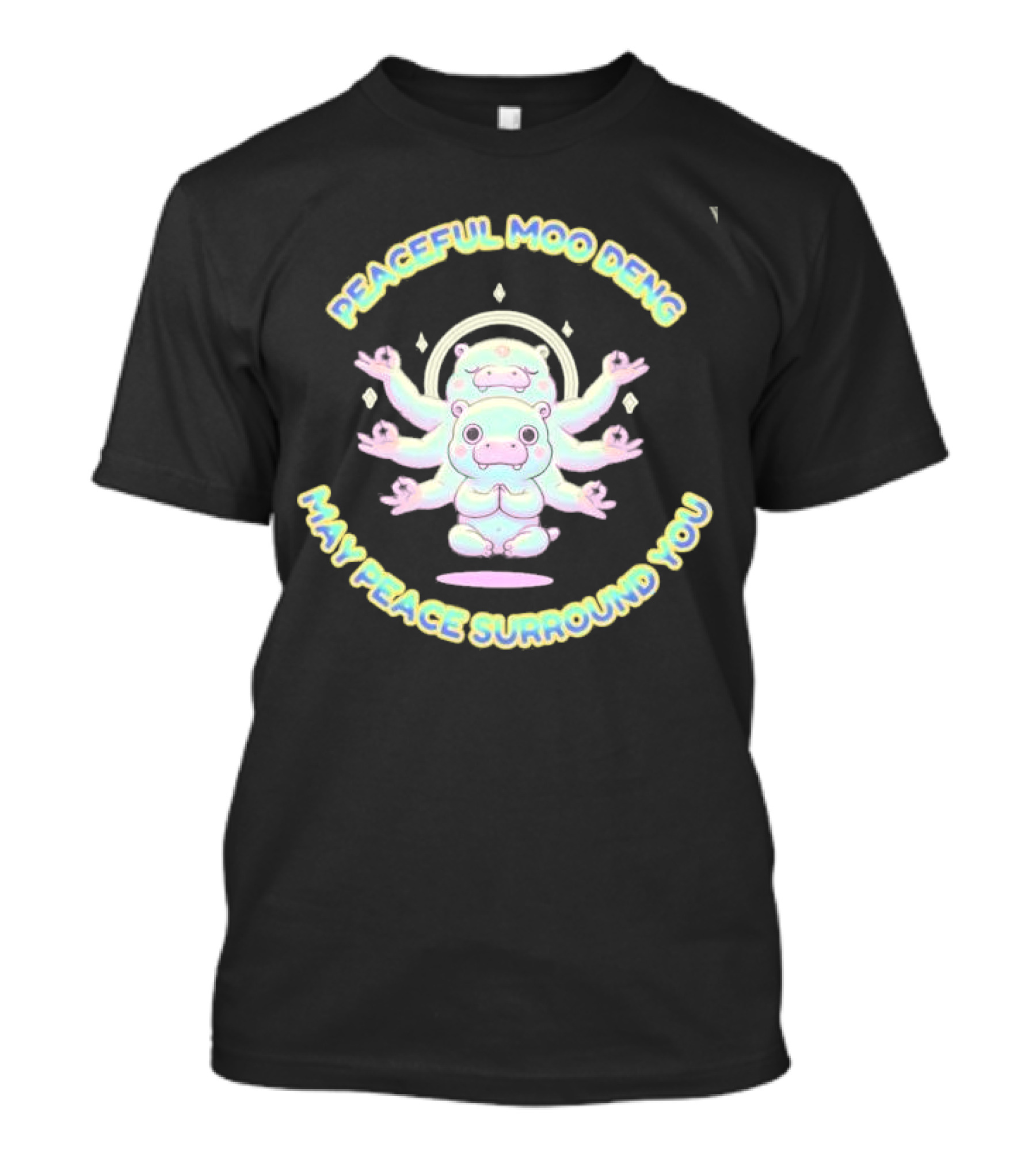 Peaceful Moo Deng May Peace Surround You Pastel Karma Yoga T-Shirt