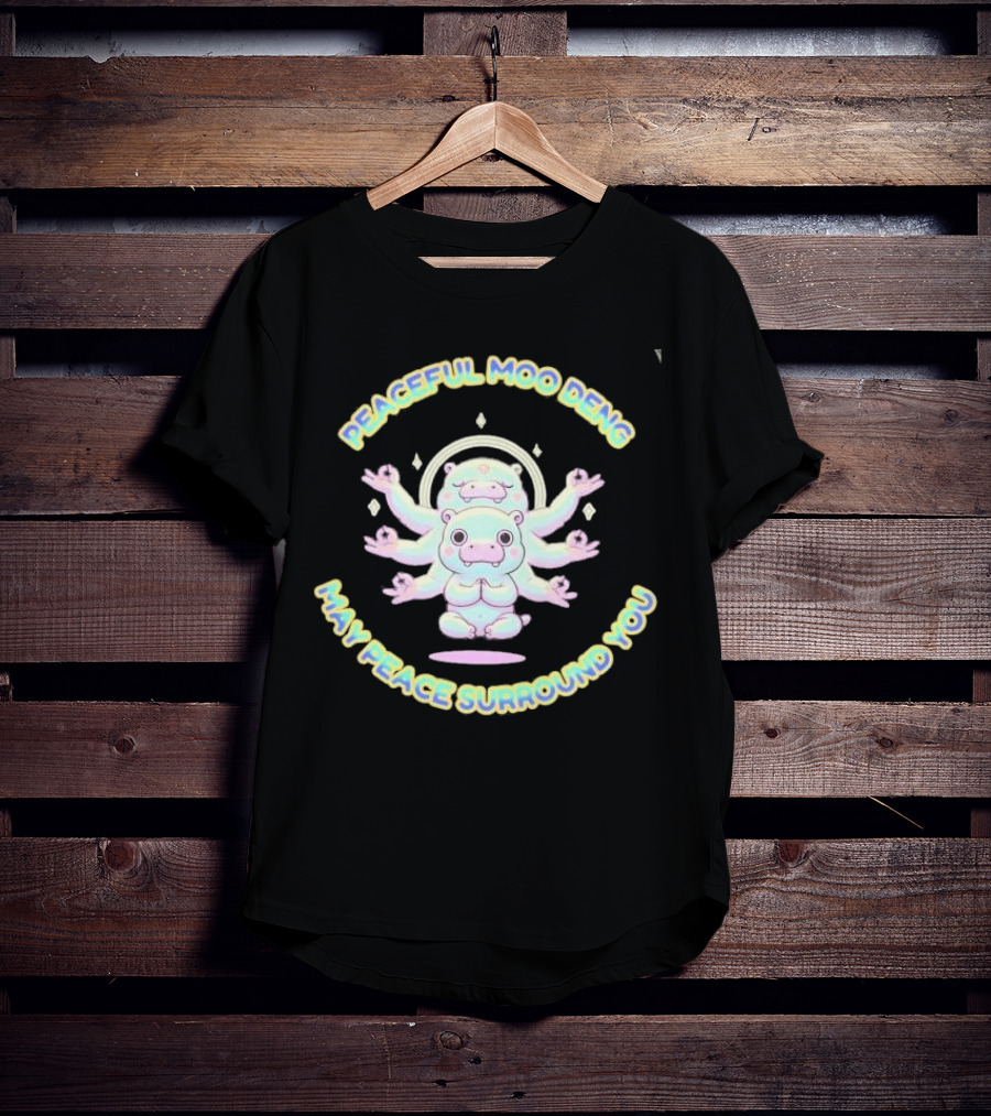 Peaceful Moo Deng May Peace Surround You Pastel Karma Yoga T-Shirt