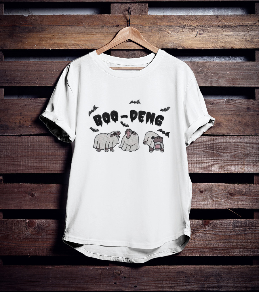 Boo-Deng Ghost Hippo With Bats T-Shirt