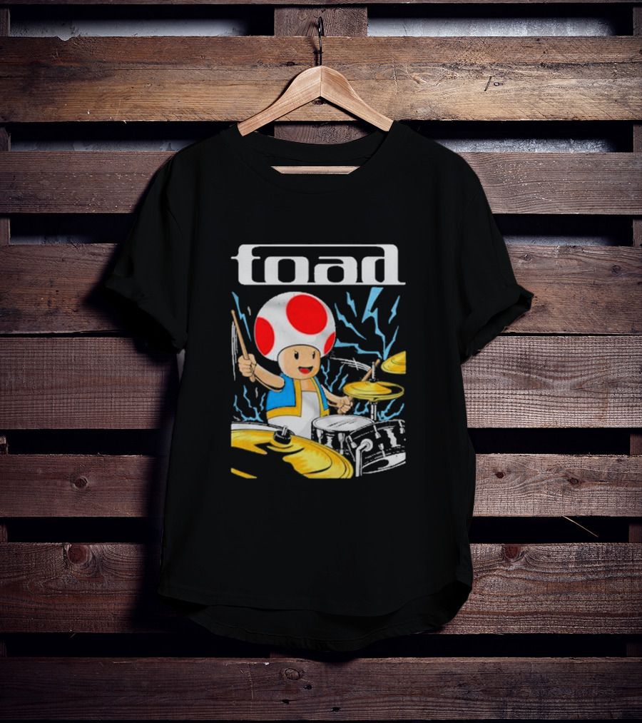 Toad Electric Drummer Mushroom Thunder T-Shirt