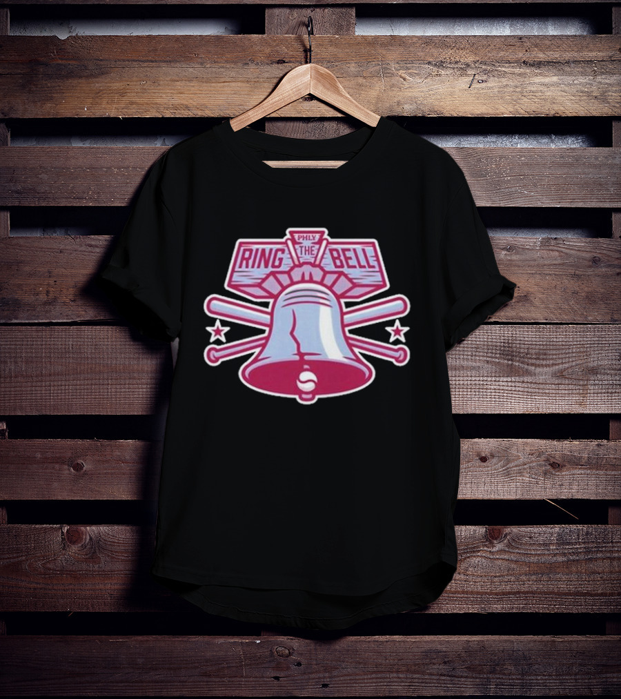 Philly Ring The Bell Baseball Icon With Crossed Bats And Stars T-Shirt