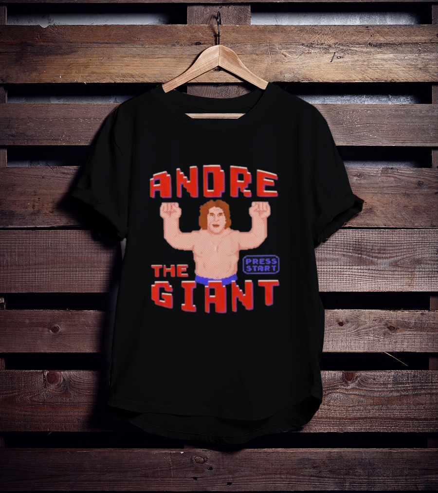 Andre The Giant Press Start Retro Gaming T-Shirt