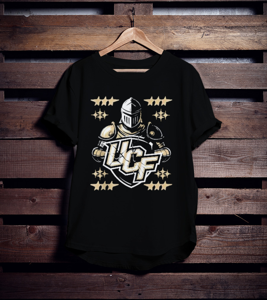 UCF Knight Armor Vintage Lettering Distressed Stars T-Shirt