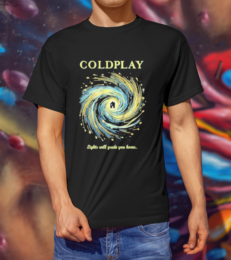 COLDPLAY Lights Will Guide You Home Swirling Universe T-Shirt