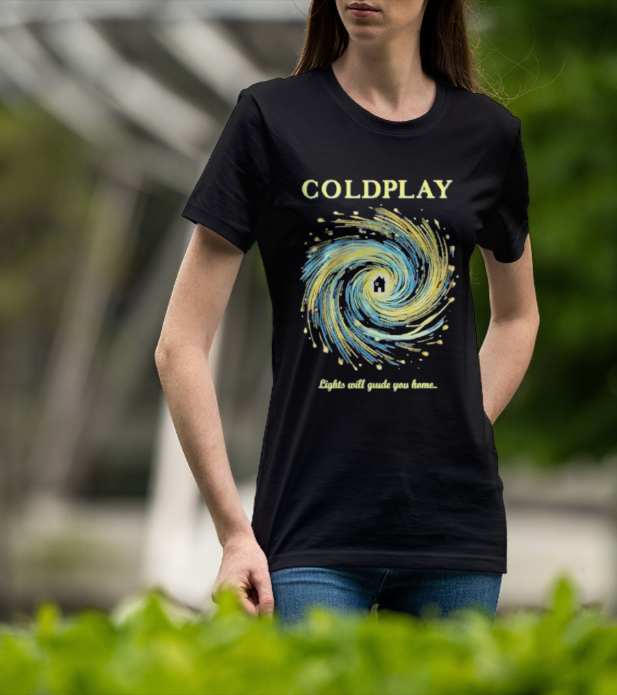 COLDPLAY Lights Will Guide You Home Swirling Universe T-Shirt