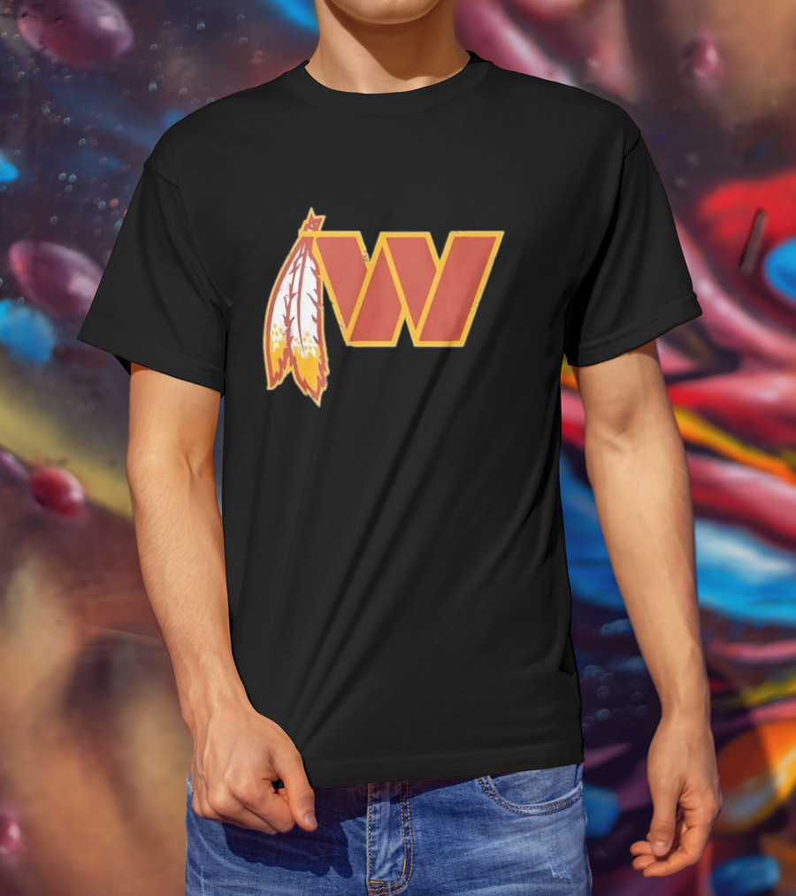 Dan W Quinn Washington Football Logo Icon W Feather T-Shirt
