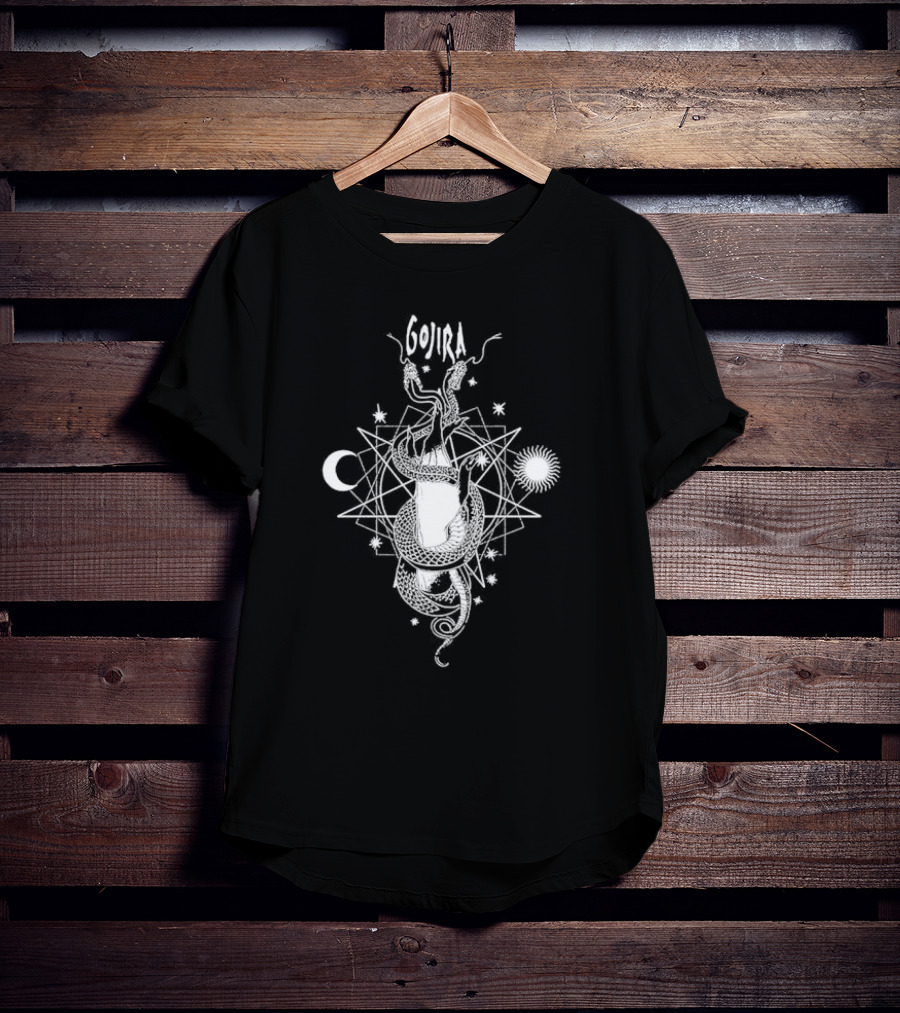 Gojira Celestial Snakes Moon Sun And Stars T-Shirt