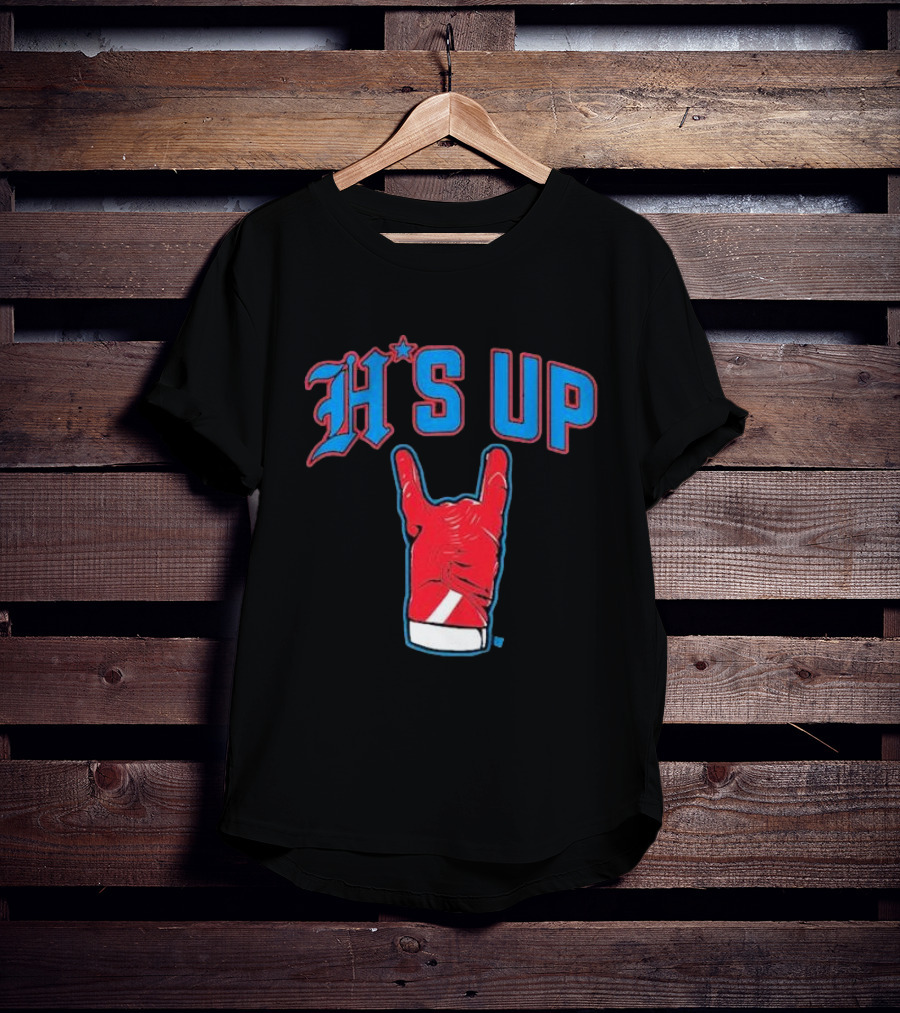 Houston Football H's Up Gesture Red Glove T-Shirt